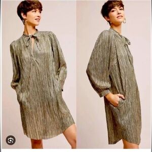 Sabina Musayev / Anthropology / Eugene / Shimmer / Tie Neck Dress /Size XL